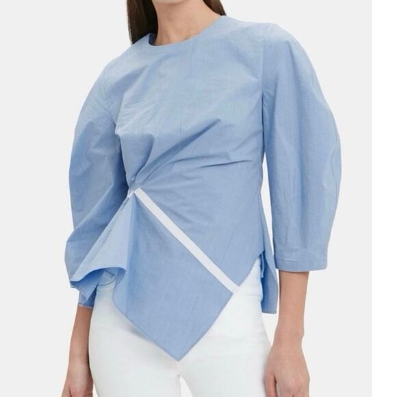 PALMER//HARDING Static Light Blue Blouse Top Sz 4-6 - Picture 1 of 10